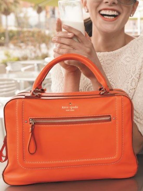 kate spade Handbags - kate spade Cyber Orange Leather medium Satchel, Gold Hardware HTF